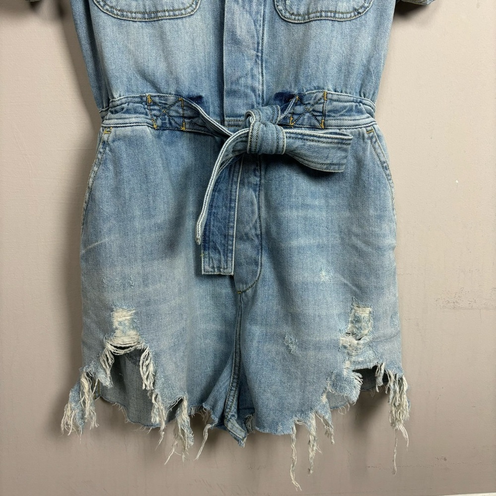 NWT R13 Mick Romper Toni Blue Medium Distressed Denim Blue Jean $745 SS - Picture 9 of 16